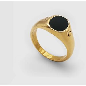 CRAFTD London Oval Stone Signet Ring (Gold) - M