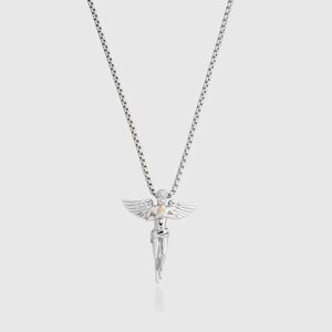 Silver Angel Men's Pendant Necklace   CRAFTD London