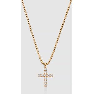 Gold Diamond Cross Iced Out Men's Pendant Necklace   CRAFTD London