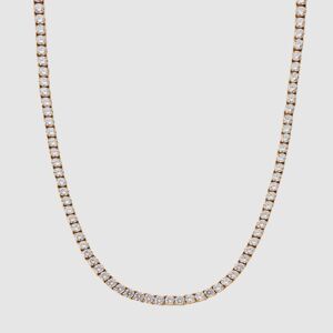 CRAFTD London 5mm Round Cut Tennis Chain Necklace in Silver   CRAFTD