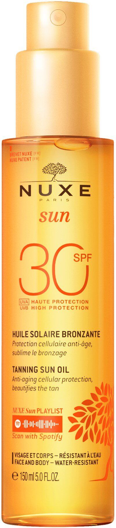 Nuxe Tanning Oil for Face Body 150mL SPF30