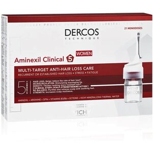 Dercos Aminexil Clinical 5 Women Ampules Multi Target Anti Hair Loss Treating Care 21&nbsp;un.