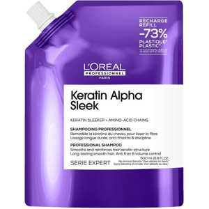 L'Oréal Professionnel Keratin Alpha Sleek Professional Shampoo Reshapes Hair Keratin 500mL Refill L'Oréal Professionnel Keratin Alpha Sleek Professional Shampoo Reshapes Hair Keratin 500mL Refill