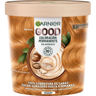 Garnier Good Ammonia-Free Permanent Hair Color 160mL 8.34 Salted Caramel Blonde Garnier Good Ammonia-Free Permanent Hair Color 160mL 8.34 Salted Caramel Blonde