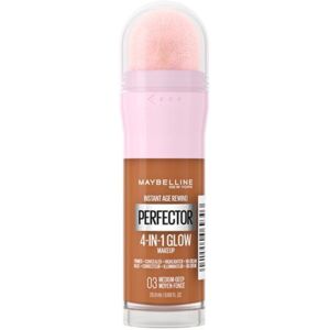 Maybelline Instant Age Rewind Perfector 4-in-1 Glow Primer, Concealer, Highlighter, BB Cream 20mL Medium Deep