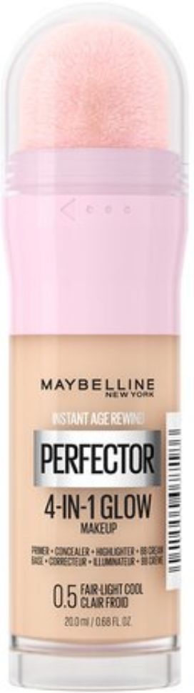 Maybelline Instant Age Rewind Perfector 4-in-1 Glow Primer, Concealer, Highlighter, BB Cream 20mL Fair Light Cool