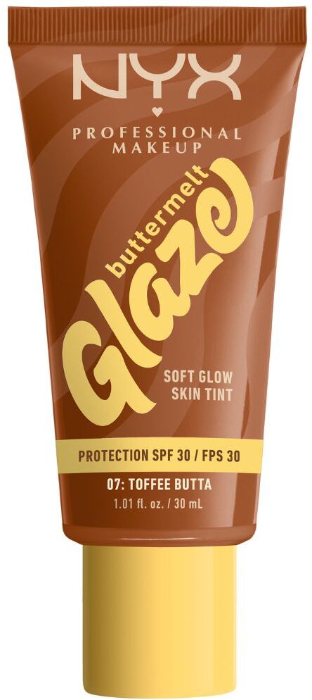 NYX Professional Makeup Buttermelt Glaze Soft Glow Skin Tint SPF30 Flexible Shades 30mL 07 Toffee Butta SPF30