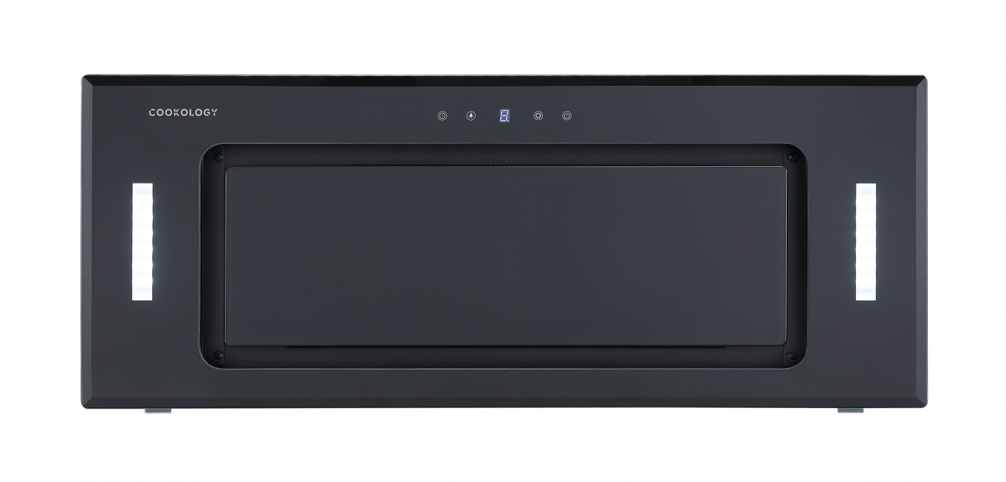 Cookology A+ Energy Rated - 75cm Under Cupboard Canopy Cooker Hood - Black Glass