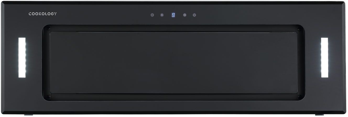 Cookology A+ Energy Rated - 90cm Built Under Canopy Cooker Hood - Black Glass