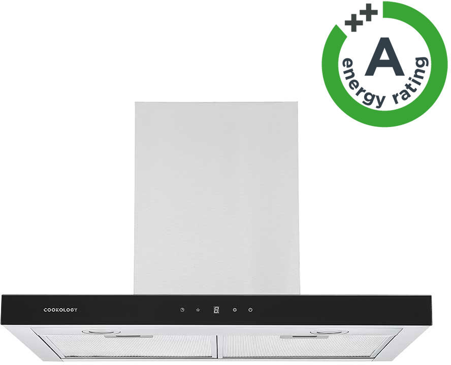 Cookology A++ Energy Rated 70cm Linear Chimney Cooker Hood - Stainless Steel