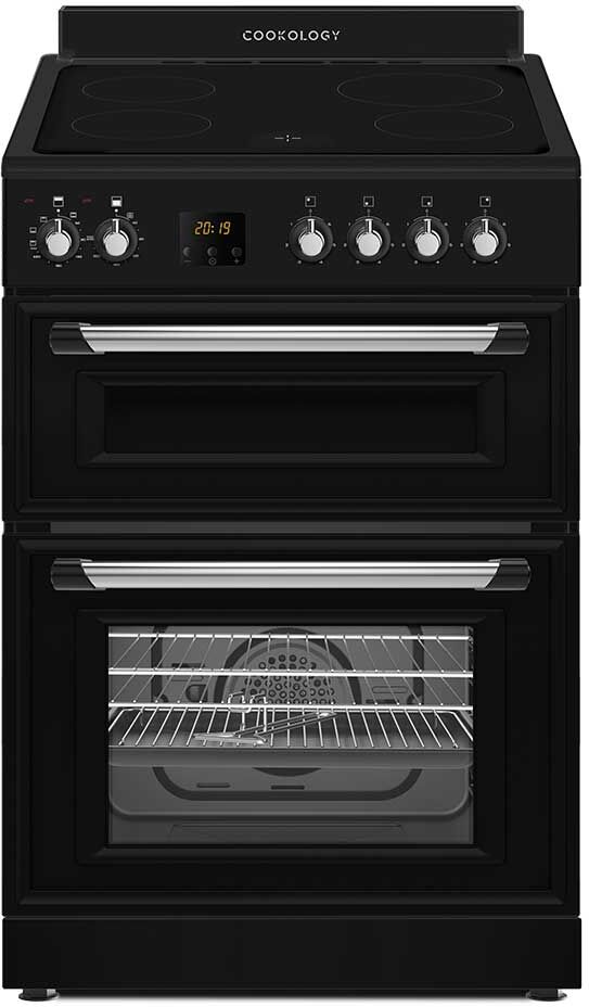 Cookology Retro Double Oven - Freestanding Cooker with Ceramic Top - Black