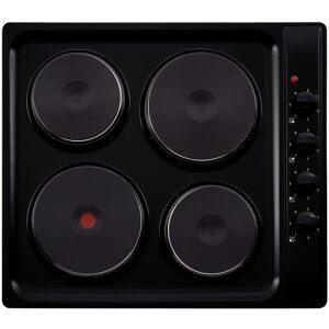 Cookology 4 Burner Electric Solid Plate Hob - Black Enamel