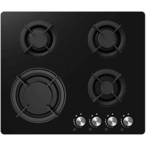 Cookology 60cm Black 4 Burner Gas on Glass Hob with Cast Iron Supports Cookology 60cm Black 4 Burner Gas on Glass Hob with Cast Iron Supports