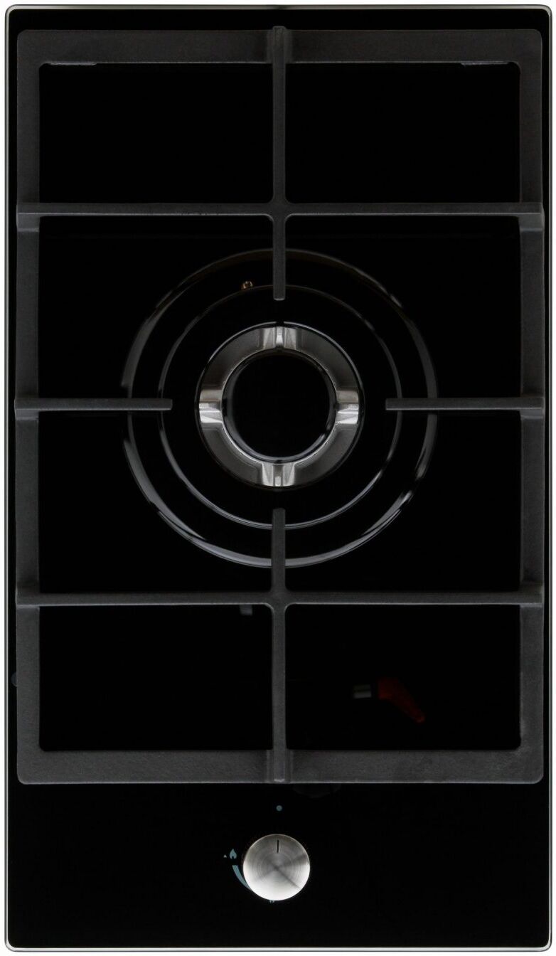 Cookology 30cm Black Single Zone Gas on Glass Wok Burner Hob with LPG Conversion Kit