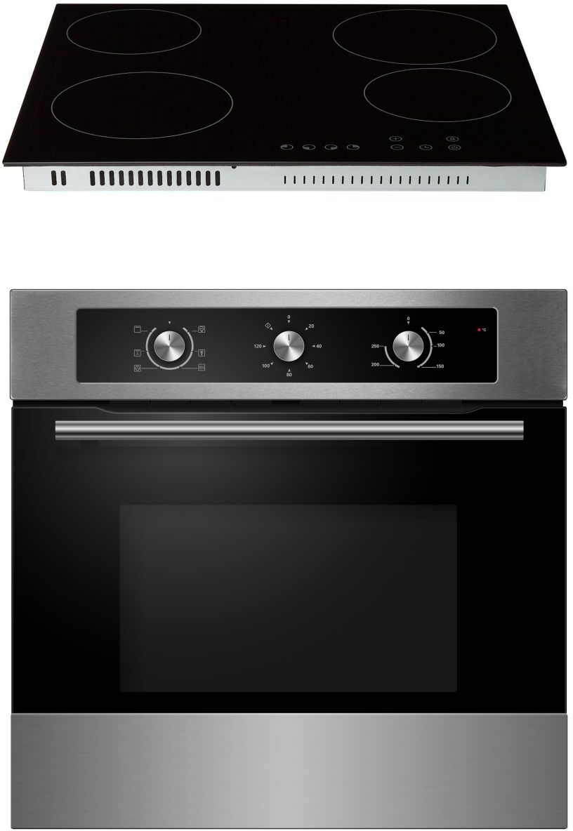 Cookology 65L Built-In Electric Fan Oven & 60cm 4-Zone Ceramic Hob with Touch Controls