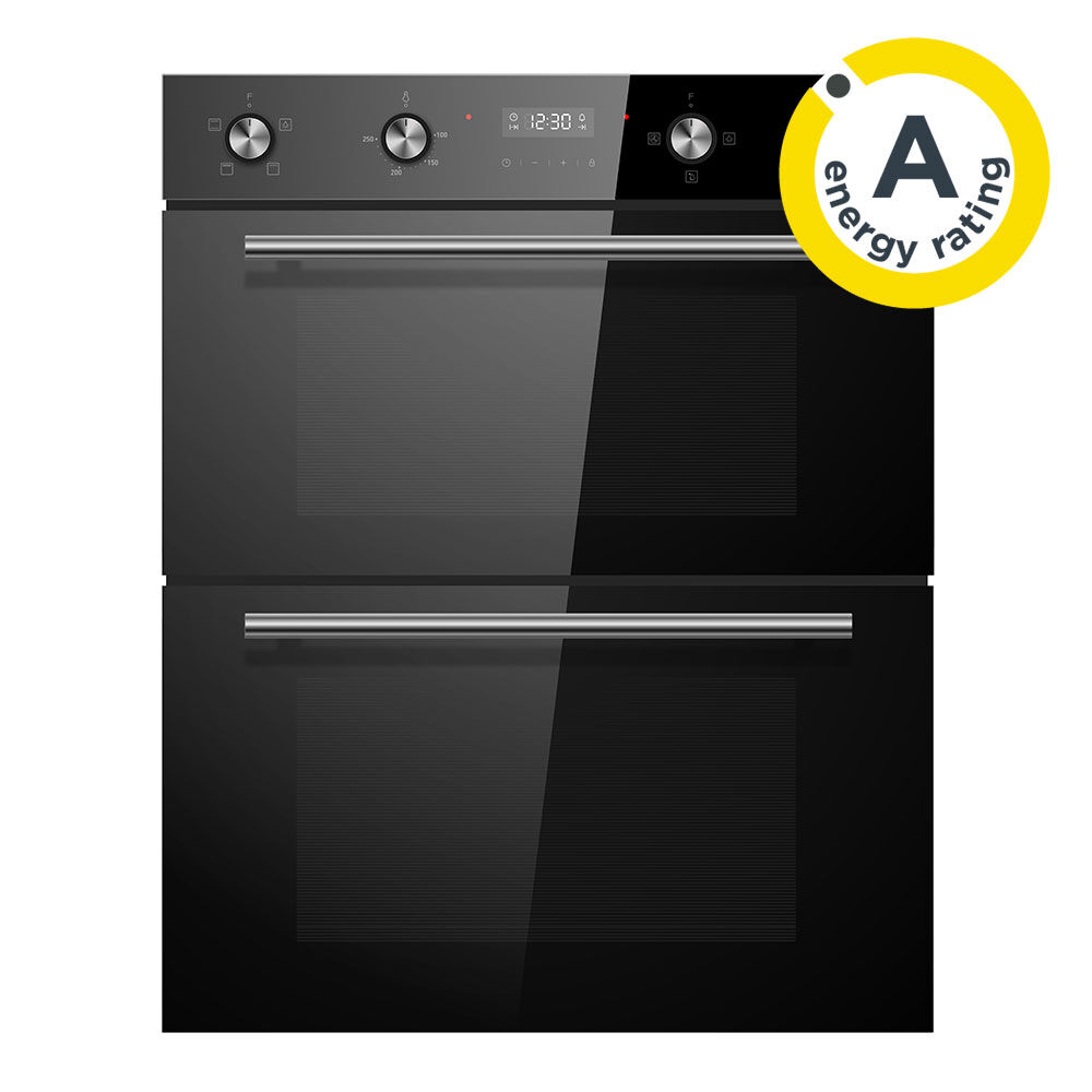 Cookology A Energy Rated - 85L Built in Double Oven - Black