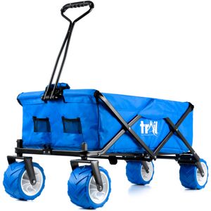 Leisure Trail Folding Camping Beach Trolley with All Terrain Wheels - Blue Blue