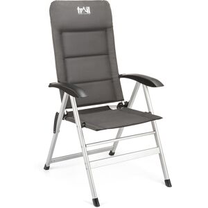 Leisure Reclining Camping Motorhome Caravan Chair Garden Recliner Padded (Grey) Grey & Black