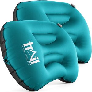 Leisure Deluxe Inflatable Camping Pillows (2 Pack) - Aqua Aqua