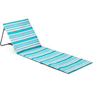 Leisure Folding Beach Mat with Backrest Blue Stripe