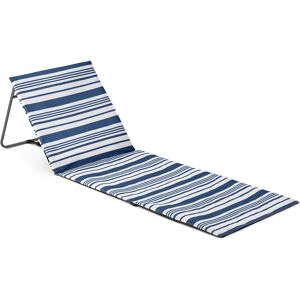 Leisure Folding Beach Mat with Backrest Navy Stripe