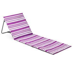 Leisure Folding Beach Mat with Backrest Purple Stripe