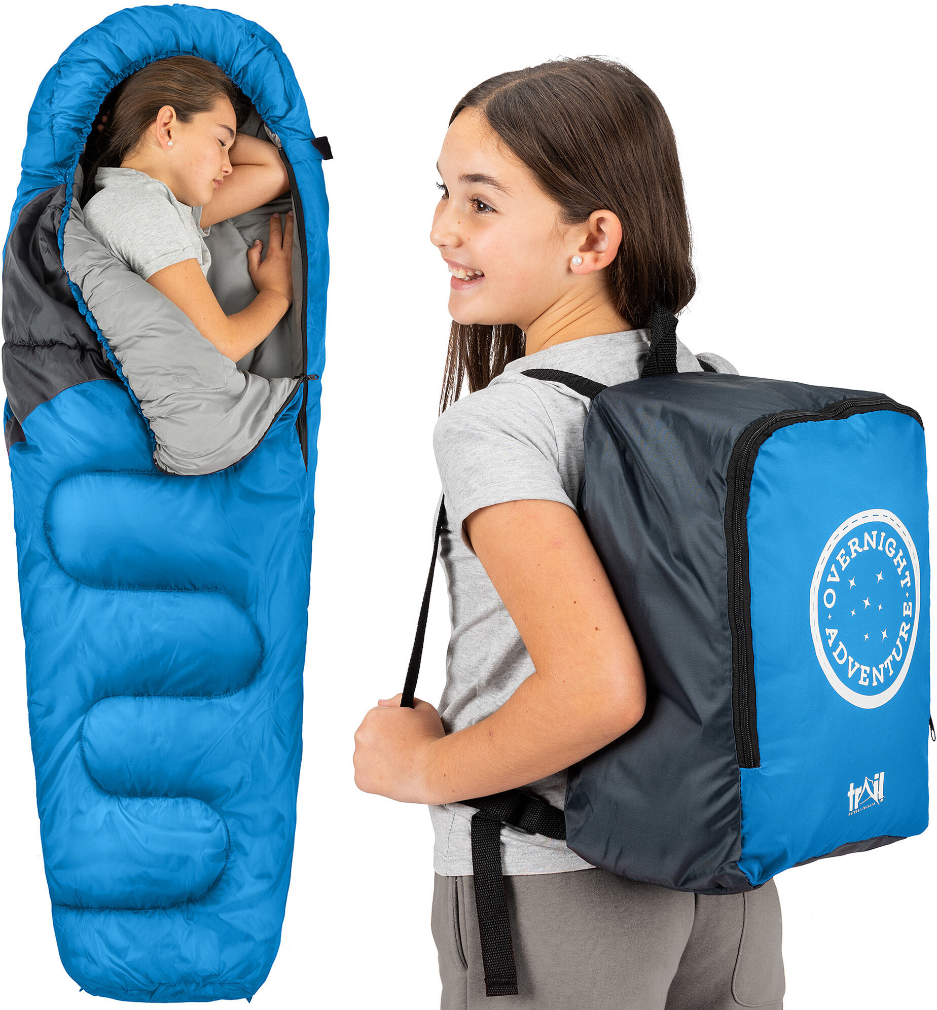 Leisure Kids Mummy Sleeping Bag Blue