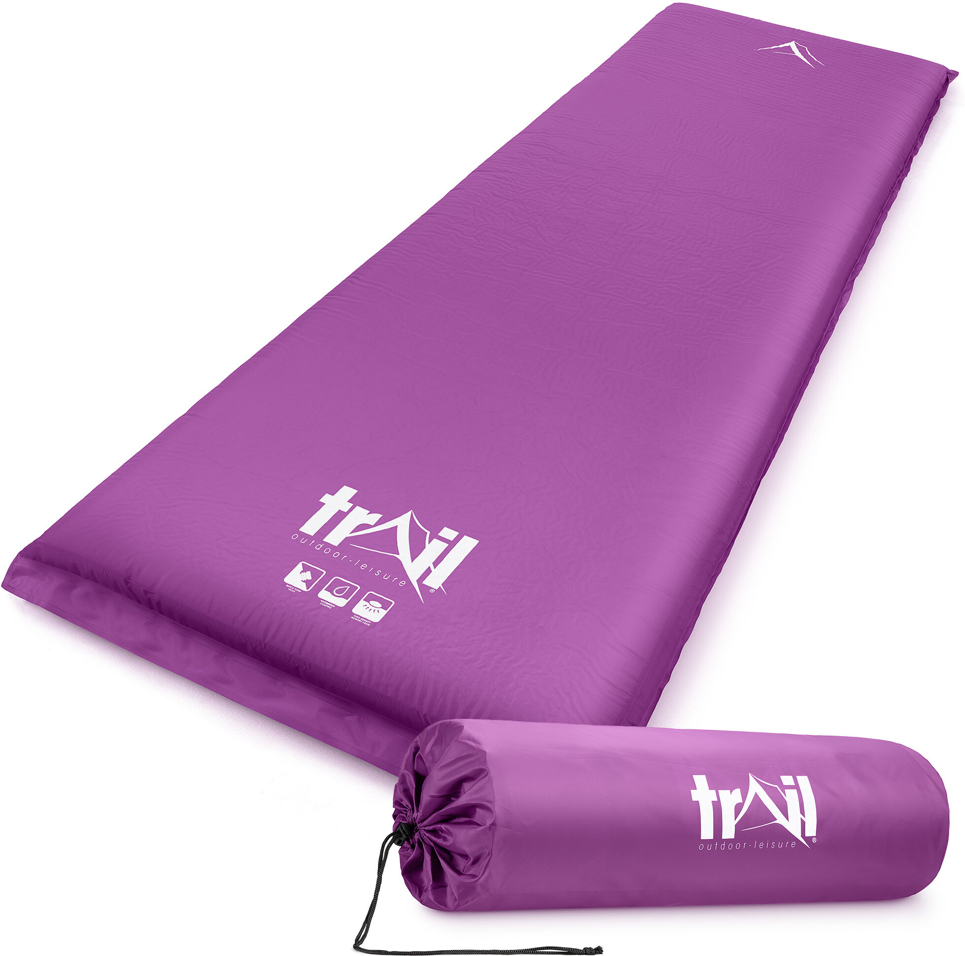 Leisure Extra Wide Self Inflating Sleeping Mat (10cm) Purple