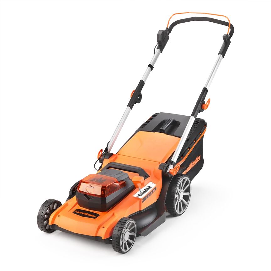 LawnMaster 48V 46cm   Cordless Lawn Mower with Spare Batteries