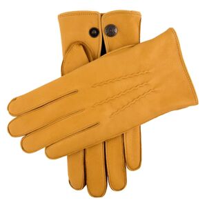 Dents Men's Cashmere Lined Deerskin Leather Gloves In Cork (Black) Size 8. 5
