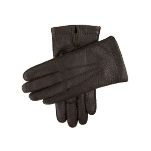 Dents Men's Handsewn Cashmere Lined Peccary Leather Gloves In Bark Size 10. 5