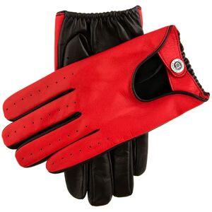 Dents Men's Two Colour Leather Driving Gloves In Black/fireball Size S