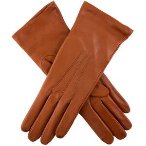 Dents Women's Silk Lined Leather Gloves In Cognac Size 7