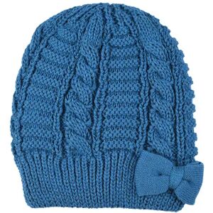 Dents Women'S Cable Knit Beanie Hat With Bow Detail In Royal Blue Size One