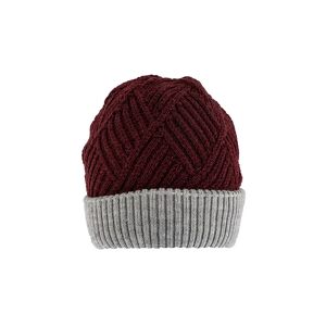 Dents Women'S Patchwork Cable Knit Beanie Hat In Claret Size One Size