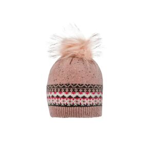 Dents UK Dents Women'S Fair Isle Wool Blend Knitted Pom Pom Hat In Rose Pink Size One Size