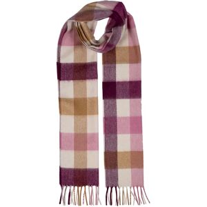 Dents Check Cashmere Scarf With Gift Box In Aubergine Size One