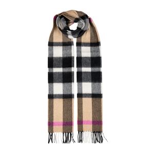 Dents Check Cashmere Scarf With Gift Box In Camel Size One