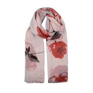 Dents Women's Rose Print Scarf In Silver Size One