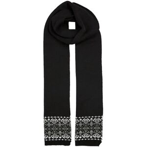 Dents Women's Knitted Scarf With Fairisle Print And Fading Stripe In Black Size One