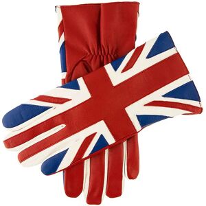 Dents Men's Silk Lined Union Jack Leather Gloves In Red/multi Size S