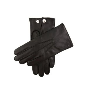 Dents Men's Red Cashmere Lined Leather Gloves In Black Size S