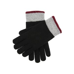 Dents Men's Contrast Cuff Wool Blend Knitted Gloves In Black Size M