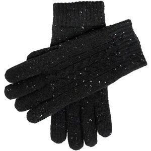 Dents Men'S Cable Knit Touchscreen Donegal Wool Blend Knitted Gloves In Black Size