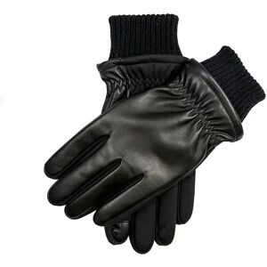 Dents Men'S Wool Blend-Lined Water-Resistant Touchscreen Leather Gloves In Black Size L