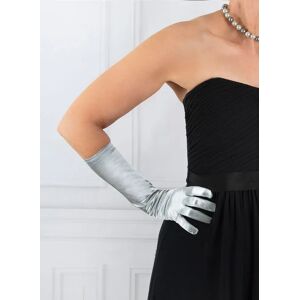 Dents Women's Mid-Length Satin Gloves In Silver Size One