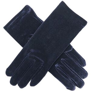 Dents Women's Short Velvet Evening Gloves In Navy Size One