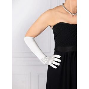 Dents Women's Long Satin Evening Gloves In Ivory Size One