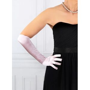 Dents Women's Long Satin Evening Gloves In Pink Size One