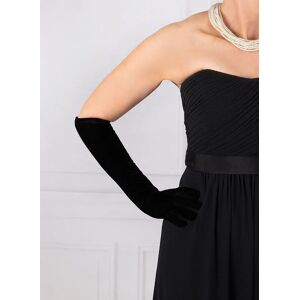 Dents Women's Long Velvet Evening Gloves In Black Size One